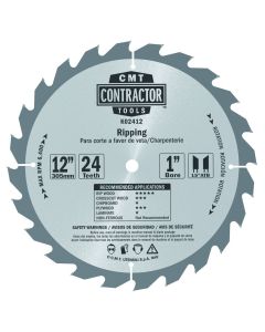 CMT Tools K02412, 12" x 0.102" ITK Contractor Ripping Circular Saw Blade