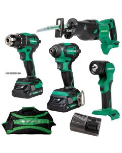 Metabo HPT KC18DEX4M, 18V MultiVolt 4-Piece Combo Kit
