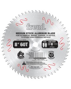 Freud LU77M008 8" x 0.091" x 5/8" 60T TCG Saw Blade for ALMN & NON-FERRS