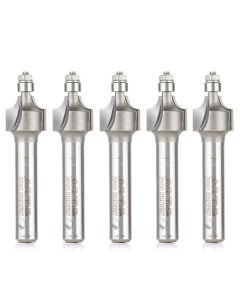 Amana Tool MR0112-5, 7/16" x 1/4" x 1-13/16" 2FL Miniature Rounding Corner CT Router Bit 5/Pack