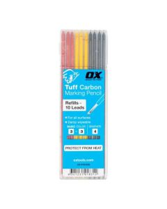 OX Tools OX-P503202 Pro Basic Tuff Carbon Marking Pencil Leads, 10 Pack