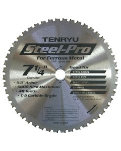 Tenryu PRF-18548BW Steel Pro 7-1/4" x 48T Carbide Tipped Saw Blade