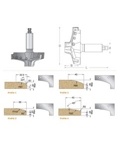CNC Insert 3-Flute Multi Profile Raised Panel Bit - Solid Carbide