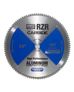 Champion Cutting Tool RZR-14-100-NF, 14" Al/Non-Ferrous Cutting Brute Carbide Circular Saw Blade