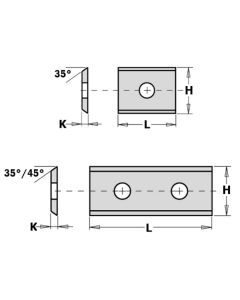 CMT Tools S790.360.03, 36mm Solid Tungsten Carbide Knives
