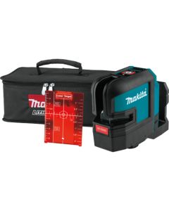Makita SK105DZ, 12V Max CXT Self‑Leveling Cross‑Line Red Beam Laser, Bare Tool