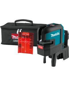 Makita SK106DZ, 12V Max CXT Self‑Leveling Cross‑Line/4‑Point Red Beam Laser, Bare Tool