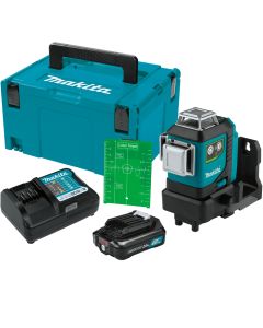 Makita SK700GDNAJ, 12V Max CXT Lithium‑Ion CL  Self‑Leveling 360 Deg  3‑Plane Green Laser Kit