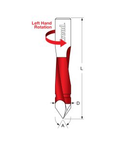 Freud TH80070L 8mm Carbide Tipped Left Hand Through Hole Router Bit