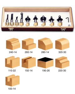 Timberline TRS-170 1/2" 11 Piece Carbide Tipped Starter Router Bit Set