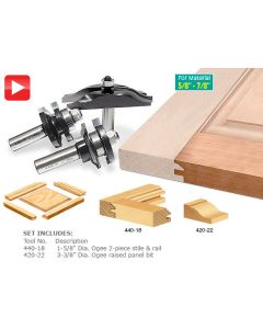 Timberline TRS-260 1/2" Carbide Tipped Ogee Raised Panel Router Bit Set