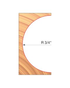 Freud UP109-IC 3-5/8" x 1-1/2" x 1-1/4" Convex Radius Shaper Cutter