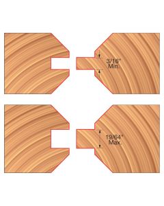 Freud UP190-IC 4-1/8" TiCo Hi-Density Carbide V-Paneling Shaper Cutter Set