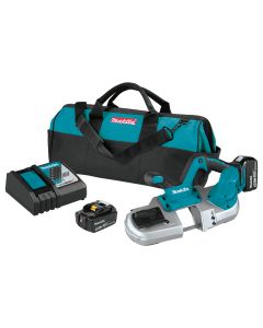 Makita XBP03T 18V LXT Lithium‑Ion Cordless Compact Band Saw Kit, 5.0Ah Batteries