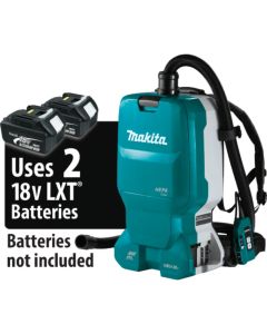 Makita XCV18ZX, 36V (18V X2) LXT BL 1.6 Gallon Hepa Filter Backpack Dry Dust Extractor, AWS Capable, Bare Tool