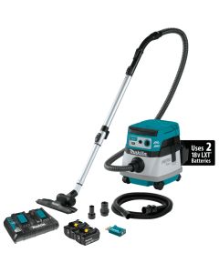 Makita XCV22PTU 36V (18V x 2) LXT 2.1 Gallon AWS HEPA Vacuum Kit