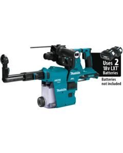 Makita XRH10ZW, 36V (18V X2) LXT BL 1‑1/8" Rotary Hammer with Dust Extractor, Bare Tool