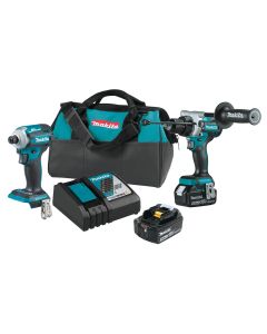 Makita XT288T 18V LXT Lithium‑Ion Cordless Hammer Drill Driver and Impact Driver Combo Kit