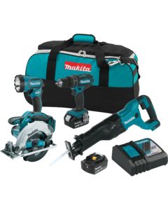 Makita XT442, 18V LXT 3.0Ah Lithium‑Ion Cordless 4‑Piece Combo Kit