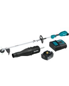 Makita XUX02SM1X3, 18V LXT 4.0Ah Couple Shaft Power Head Kit w/ 13" String Trimmer & Blower Attachments