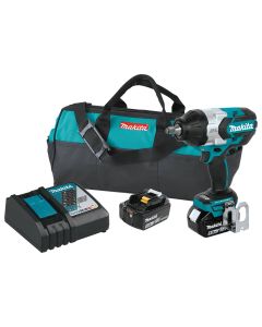 Makita XWT08T 1/2" Cordless Square Drive Impact Wrench Kit with Friction Ring Anvil 5.0 Ah Battery