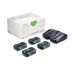 Festool 578946, SYS 18V 4xTBX4/TCL6DUO 4-Battery Energy Set