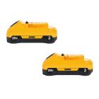 DeWalt DCB230-2 20V Max 3 Ah Lithium Ion Compact Battery Pack, 2 Piece