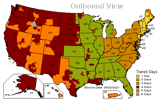 UPS Ground Est. Delivery Transit Time
